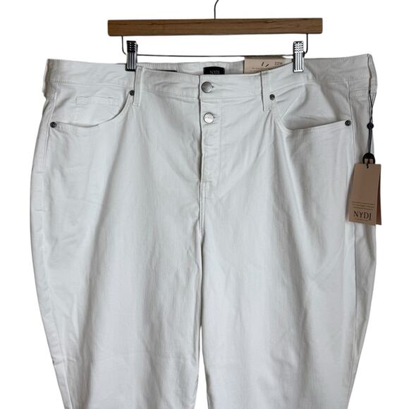 Not Your Daughters Jeans‎ NYDJ Sheri Slim Ankle Jeans Side Slits Optic White 22W - Picture 4 of 13